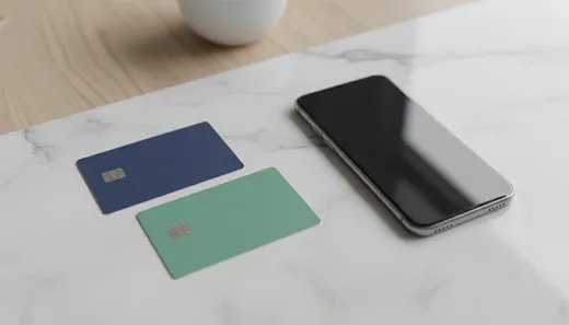 Ilustración de una balanza comparando dos tarjetas